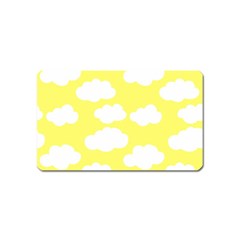 Cute Yellow White Clouds Magnet (name Card) by ConteMonfrey