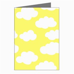 Cute Yellow White Clouds Greeting Cards (pkg Of 8) by ConteMonfrey