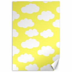 Cute Yellow White Clouds Canvas 12  X 18  by ConteMonfrey