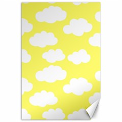 Cute Yellow White Clouds Canvas 24  X 36  by ConteMonfrey