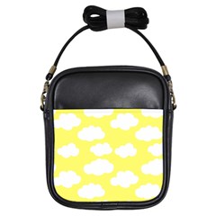 Cute Yellow White Clouds Girls Sling Bag by ConteMonfrey