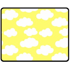 Cute Yellow White Clouds Fleece Blanket (medium) by ConteMonfrey