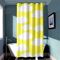 Cute Yellow White Clouds Shower Curtain 36  X 72  (stall)  by ConteMonfrey