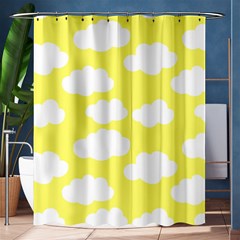 Cute Yellow White Clouds Shower Curtain 60  X 72  (medium)  by ConteMonfrey