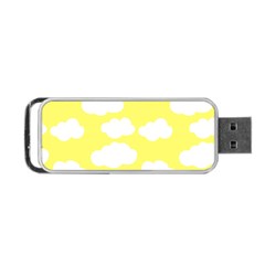 Cute Yellow White Clouds Portable Usb Flash (one Side) by ConteMonfrey