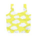 Cute yellow white Clouds Full Print Recycle Bag (M) Front