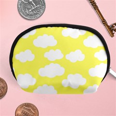 Cute Yellow White Clouds Accessory Pouch (medium) by ConteMonfrey