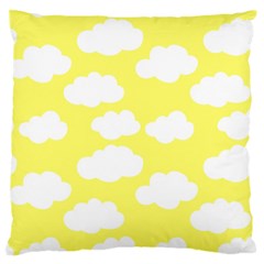 Cute Yellow White Clouds Standard Premium Plush Fleece Cushion Case (one Side) by ConteMonfrey