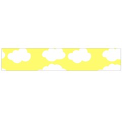 Cute Yellow White Clouds Large Premium Plush Fleece Scarf 