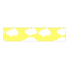 Cute Yellow White Clouds Velvet Scrunchie by ConteMonfrey