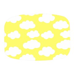 Cute Yellow White Clouds Mini Square Pill Box by ConteMonfrey