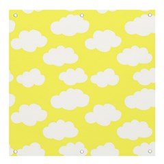 Cute Yellow White Clouds Banner And Sign 4  X 4  by ConteMonfrey