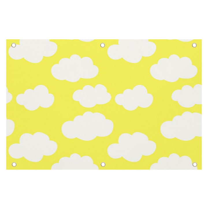 Cute yellow white Clouds Banner and Sign 6  x 4 