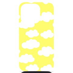 Cute Yellow White Clouds Iphone 14 Pro Black Uv Print Case by ConteMonfrey