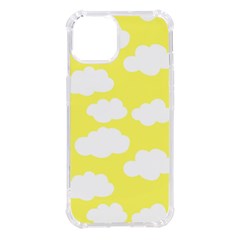 Cute Yellow White Clouds Iphone 14 Tpu Uv Print Case by ConteMonfrey