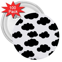 Black Clouds 3  Buttons (100 Pack)  by ConteMonfrey