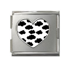 Black Clouds Mega Link Heart Italian Charm (18mm) by ConteMonfrey