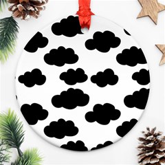 Black Clouds Round Ornament (two Sides) by ConteMonfrey