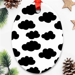 Black Clouds Oval Ornament (two Sides) by ConteMonfrey