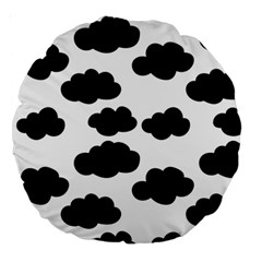 Black Clouds Large 18  Premium Round Cushions by ConteMonfrey