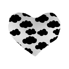 Black Clouds Standard 16  Premium Heart Shape Cushions by ConteMonfrey