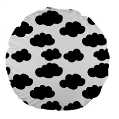 Black Clouds Large 18  Premium Flano Round Cushions by ConteMonfrey