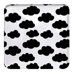 Black Clouds Square Glass Fridge Magnet (4 Pack) by ConteMonfrey