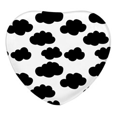 Black Clouds Heart Glass Fridge Magnet (4 Pack)