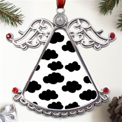 Black Clouds Metal Angel With Crystal Ornament