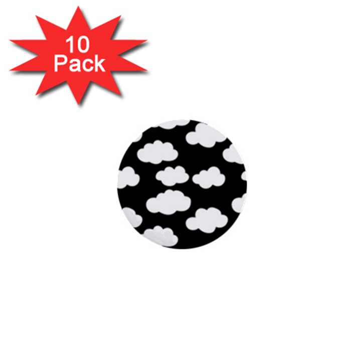 BW Clouds 1  Mini Buttons (10 pack) 