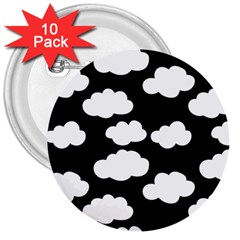 Bw Clouds 3  Buttons (10 Pack)  by ConteMonfrey