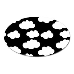 Bw Clouds Oval Magnet by ConteMonfrey