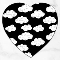 Bw Clouds Jigsaw Puzzle (heart) by ConteMonfrey