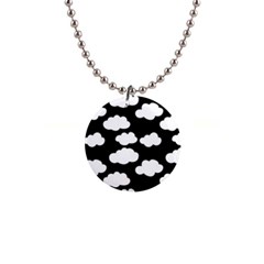 Bw Clouds 1  Button Necklace by ConteMonfrey