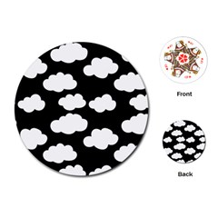 Bw Clouds Playing Cards Single Design (round)