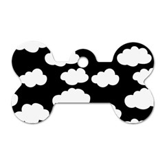 Bw Clouds Dog Tag Bone (two Sides) by ConteMonfrey