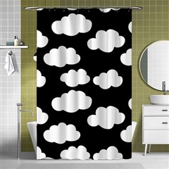 Bw Clouds Shower Curtain 48  X 72  (small)  by ConteMonfrey