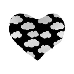 Bw Clouds Standard 16  Premium Heart Shape Cushions by ConteMonfrey