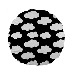 Bw Clouds Standard 15  Premium Flano Round Cushions by ConteMonfrey