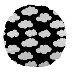 Bw Clouds Large 18  Premium Flano Round Cushions by ConteMonfrey