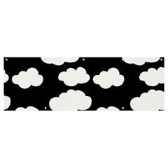 Bw Clouds Banner And Sign 12  X 4  by ConteMonfrey