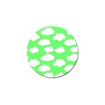 Green and white cute Clouds  Golf Ball Marker Front