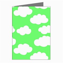 Green And White Cute Clouds  Greeting Cards (pkg Of 8) by ConteMonfrey