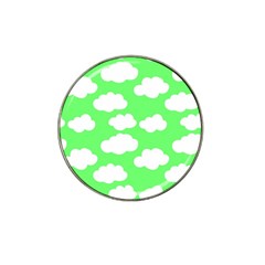 Green and white cute Clouds  Hat Clip Ball Marker