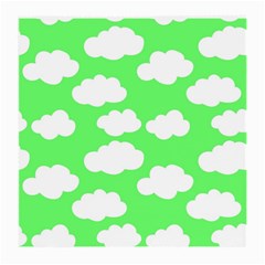 Green and white cute Clouds  Medium Glasses Cloth