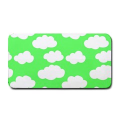 Green and white cute Clouds  Medium Bar Mat