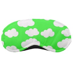 Green And White Cute Clouds  Sleeping Mask by ConteMonfrey