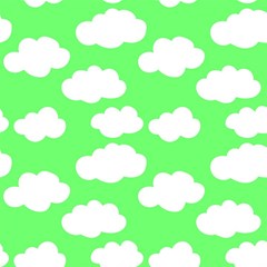 Green And White Cute Clouds  Play Mat (square) by ConteMonfrey