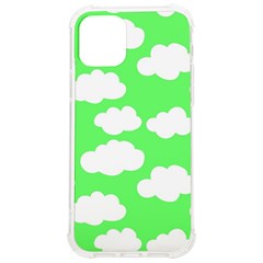 Green And White Cute Clouds  Iphone 12/12 Pro Tpu Uv Print Case by ConteMonfrey