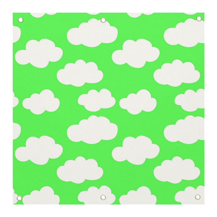 Green and white cute Clouds  Banner and Sign 3  x 3 